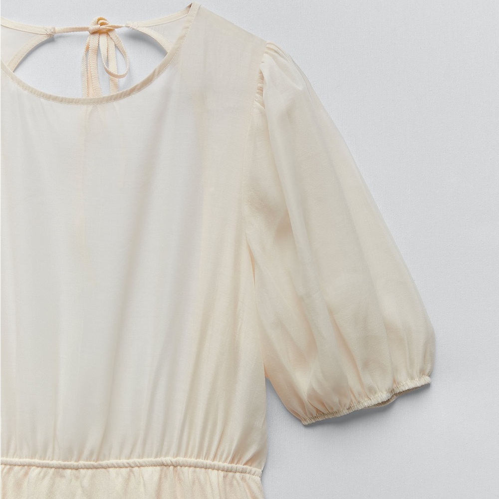 Zara contrasting knit dress cream NWT - Picture 7 of 7